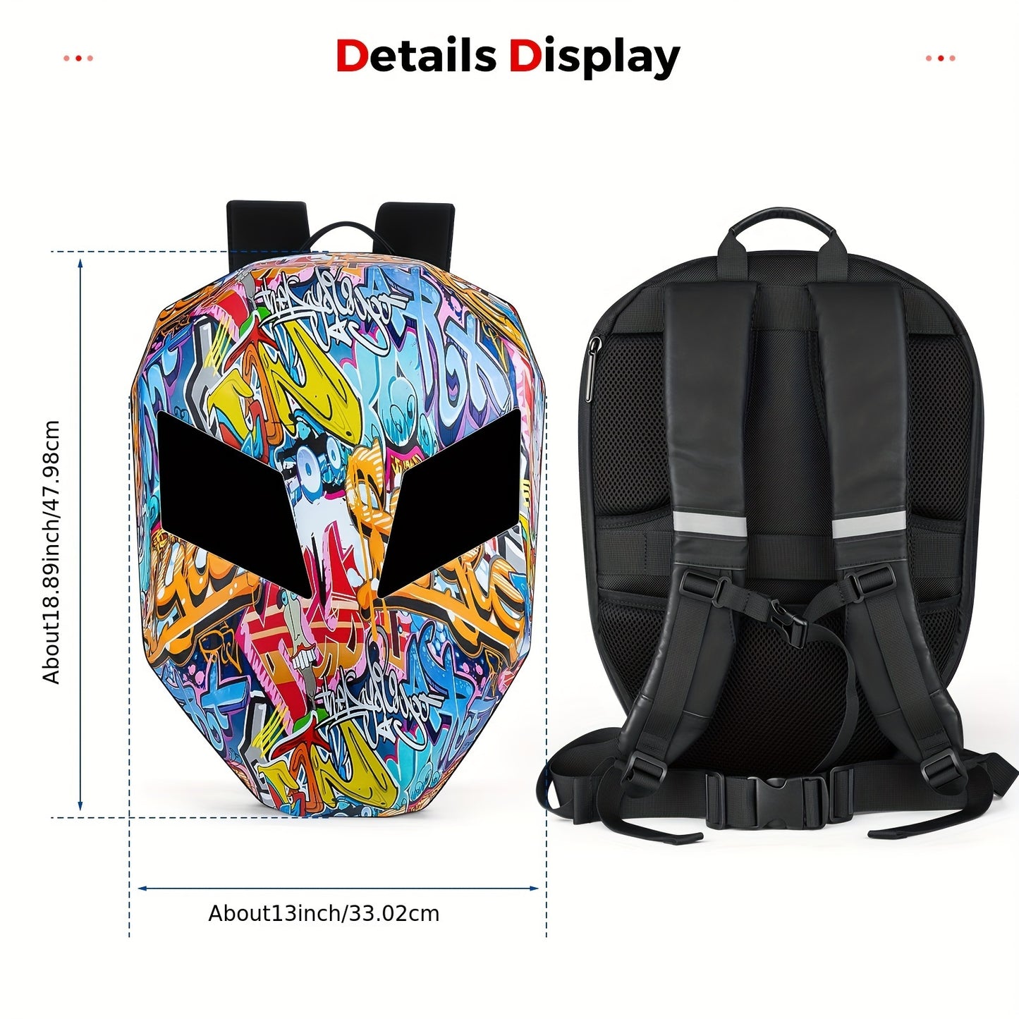 GELROVA KNIGHT LED ΜΟΤΟΣΥΚΛΕΤΙΣΤΙΚΟΣ ΣΑΚΟΣ ΠΛΑΤΗΣ GRAFFITI 48CM