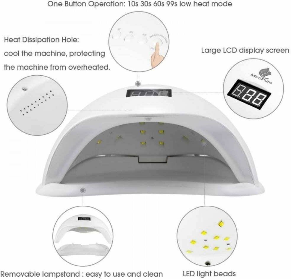 ΕΠΑΓΓΕΛΜΑΤΙΚΗ ΛΑΜΠΑ UV/LED ΦΟΥΡΝΑΚΙ ΝΥΧΙΩΝ SUNONE 48W 1+1 ΔΩΡΟ