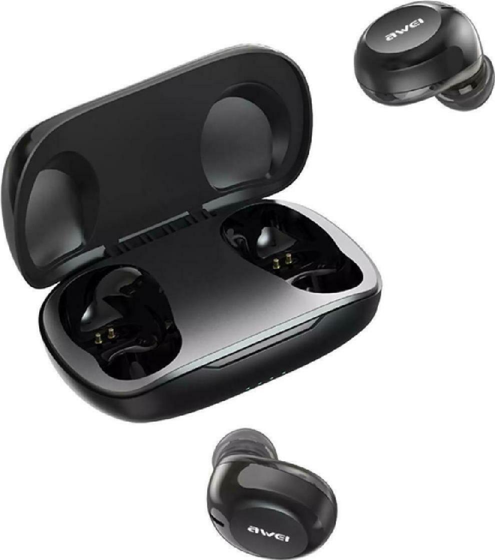 AWEI T20 IN-EAR BLUETOOTH HANDSFREE ΑΚΟΥΣΤΙΚΑ ΜΕ ΑΝΤΟΧΗ ΣΤΟΝ ΙΔΡΩΤΑ & ΘΗΚΗ ΦΟΡΤΙΣΗΣ (ΜΑΥΡΑ) - vip mix shop