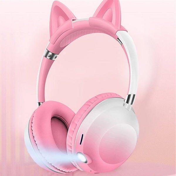 Ασύρματα Ακουστικά Bluetooth andowl q-em85 με Αυτιά Γάτας και Φακό - vip mix shop