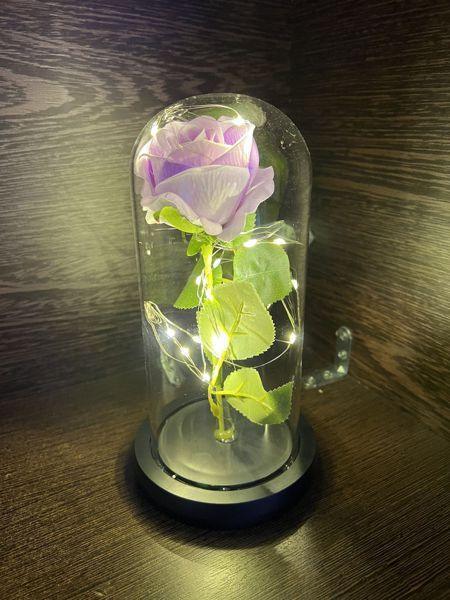 ΤΡΙΑΝΤΑΦΥΛΛΟ ΜΕ LED ΛΑΜΠΑΚΙΑ ΣΕ ΓΥΑΛΑ -Crystal Forever rose of love - vip mix shop