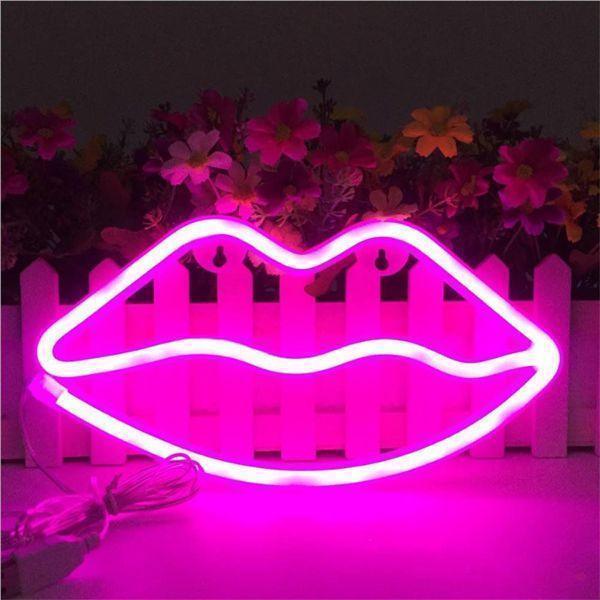 Κρεμαστό Φωτιστικό Νeon LED σε Σχήμα Χειλιού - vip mix shop