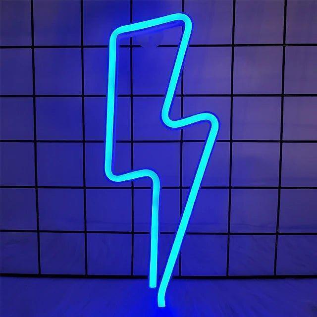 Κρεμαστό Φωτιστικό Neon LED σε Σχήμα Κεραυνού - vip mix shop