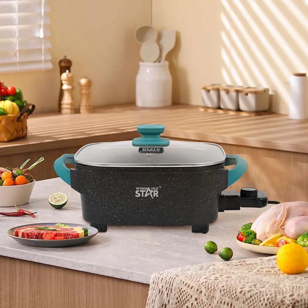 ΗΛΕΚΤΡΙΚΟ ΤΗΓΑΝΙ ΚΑΙ ΚΑΤΣΑΡΟΛΑ 2 ΣΕ 1 1600 WATT WINNING STAR ST-9802 - vip mix shop