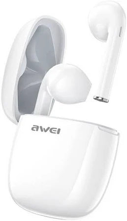 IN-EAR BLUETOOTH HANDSFREE ΑΚΟΥΣΤΙΚΑ ΜΕ ΑΝΤΟΧΗ ΣΤΟΝ ΙΔΡΩΤΑ ΚΑΙ ΘΗΚΗ ΦΟΡΤΙΣΗΣ AWEI T28 ΛΕΥΚΑ