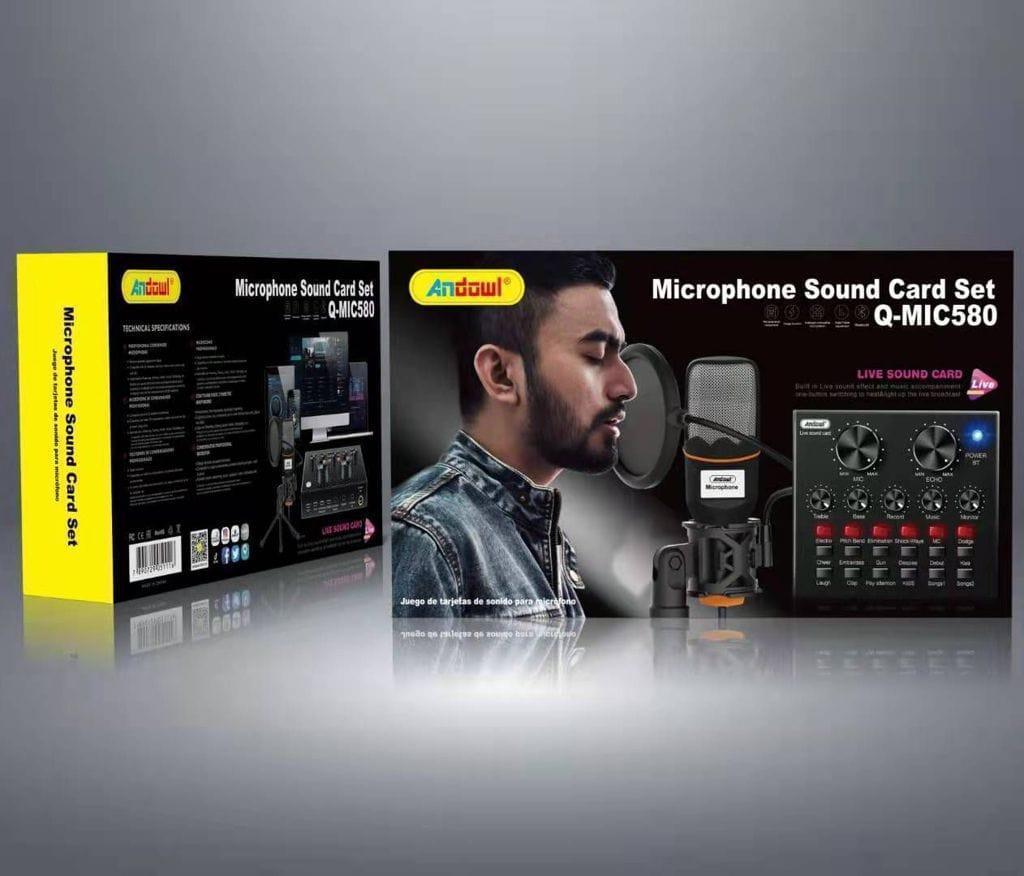 Εξωτερική Επαγγελματική Κάρτα Ηχου Q-MIC580 Andowl /USB Microphone Soundcard - vip mix shop