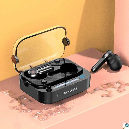 AWEI T58 BLUETOOTH HANDSFREE IN-EAR ΜΕ ΘΗΚΗ ΦΟΡΤΙΣΗΣ & ACTIVE NOISE ΜΑΥΡΟ- vip mix shop