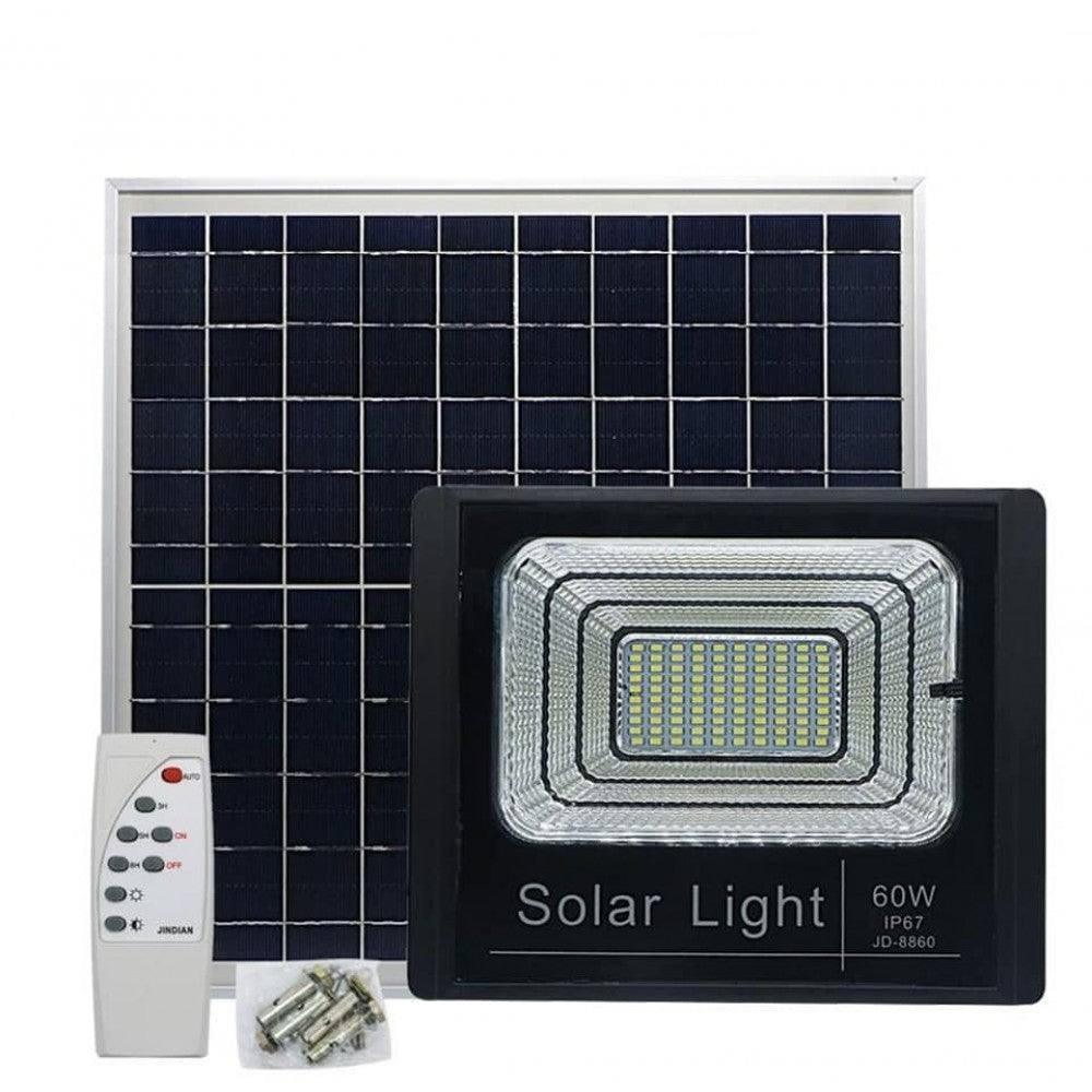 ΗΛΙΑΚΟΣ SOLAR ΠΡΟΒΟΛΕΑΣ LED 60W IP67 ΜΕ ΦΩΤΟΒΟΛΤΑΪΚΟ ΠΑΝΕΛ & ΤΗΛΕΧΕΙΡΙΣΤΗΡΙΟ- vip mix shop