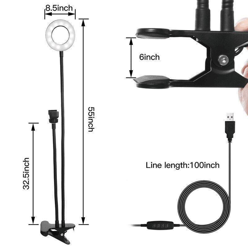Ring light για Kινητό 2 Σε1 8cm 2500-4500K με Επιτραπέζια Βάση - vip mix shop