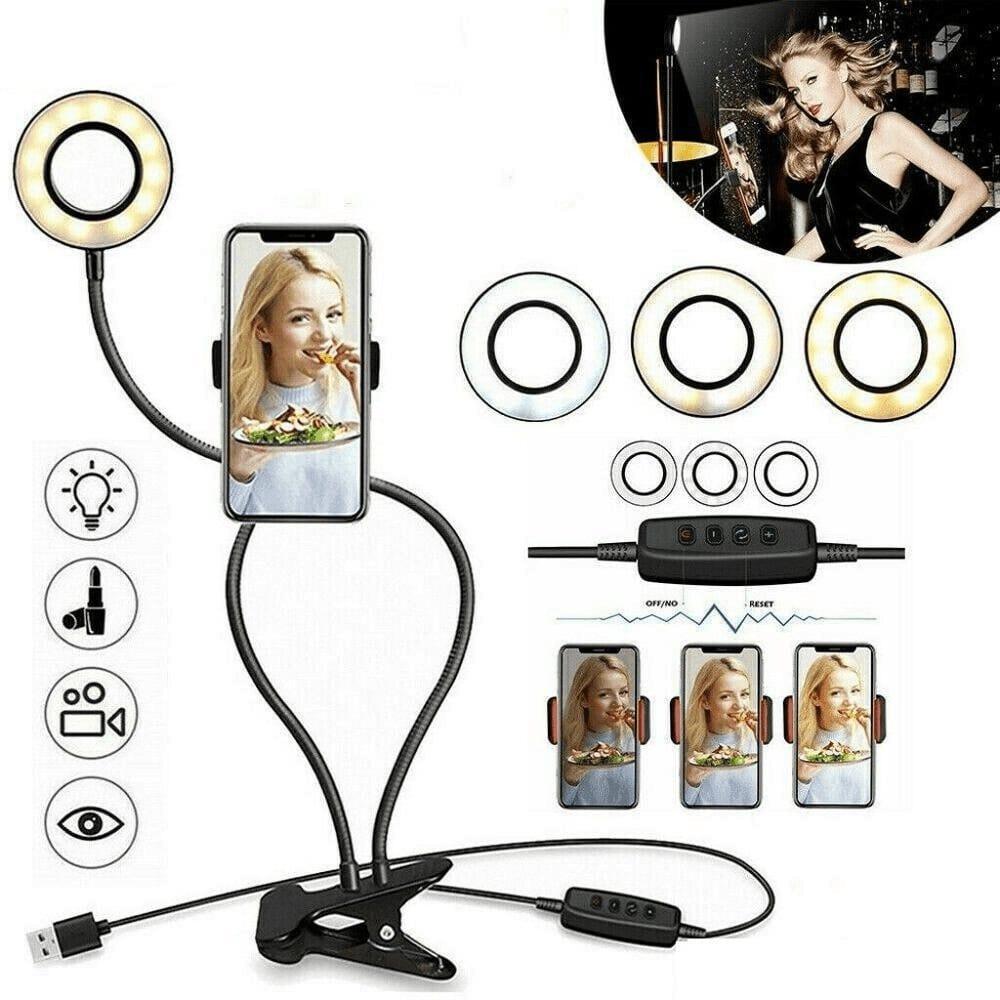 SELFIE RING LIGHT 2 ΣΕ 1 8CM 2500-4500K ΜΕ ΕΠΙΤΡΑΠΕΖΙΑ ΒΑΣΗ - vip mix shop