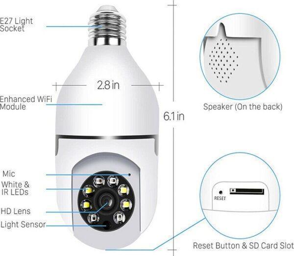 ΠΑΝΟΡΑΜΙΚΗ ΛΑΜΠΑ ΚΑΜΕΡΑ 360 WIFI Andowl Q-S805 - vip mix shop