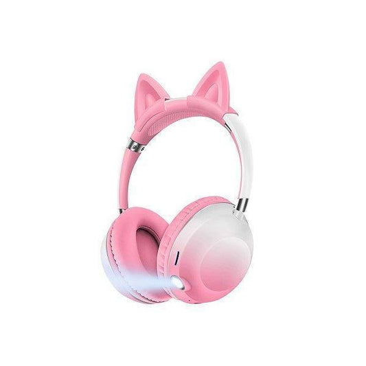Ασύρματα Ακουστικά Bluetooth andowl q-em85 με Αυτιά Γάτας και Φακό - vip mix shop