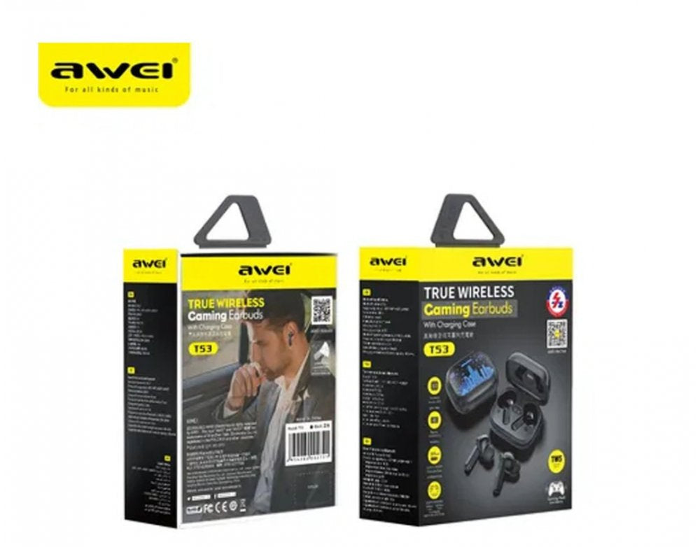 Awei T53 Ασύρματα Ακουστικά Bluetooth με Θήκη Φόρτισης – Μαύρο