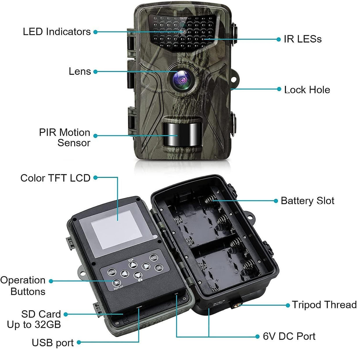 TRAIL CAMERA ΑΔΙΑΒΡΟΧΗ 12MP IP66 – ANDOWL