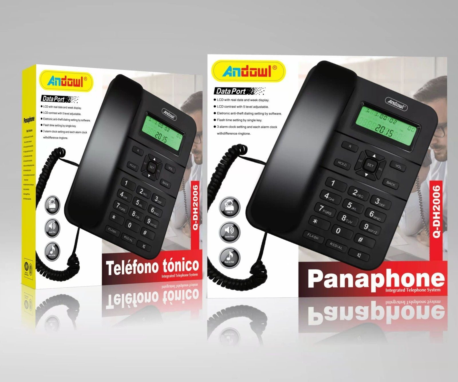 ΣΥΣΚΕΥΗ ΣΤΑΘΕΡΟ ΤΗΛΕΦΩΝΟ ANDOWL Q-DH2006 ΜΑΥΡΟ – ΕΝΣΥΡΜΑΤΟ ΓΡΑΦΕΙΟΥ