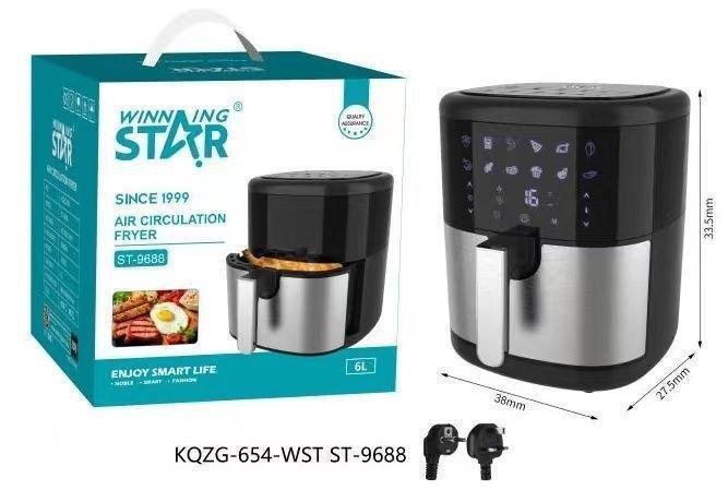 ΦΡΙΤΕΖΑ AIRFRYER 6 ΛΙΤΡΑ 1500W Winning Star ST-9688 - vip mix shop