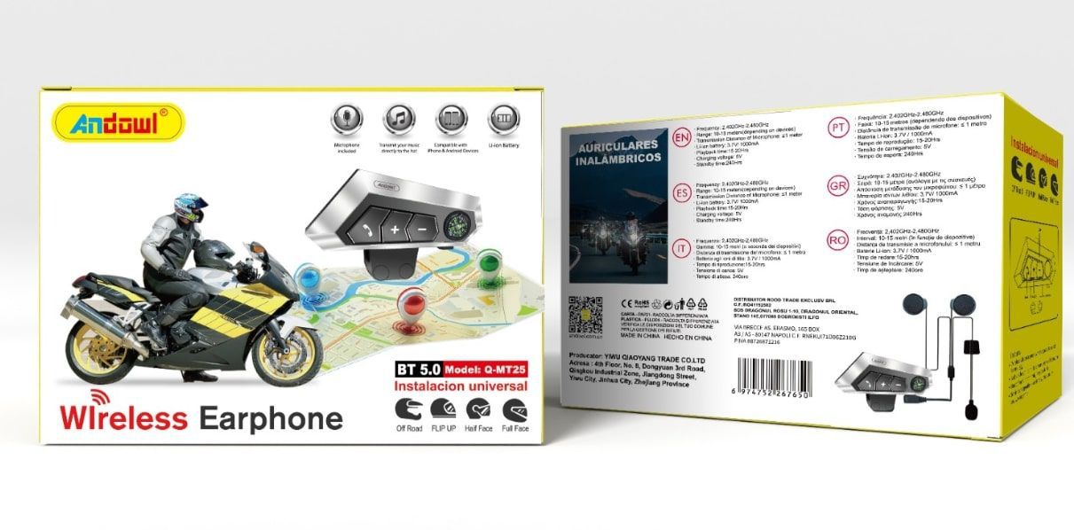 ΑΣΥΡΜΑΤΑ HANDS-FREE ΑΚΟΥΣΤΙΚΑ ANDOWL Q-MT25 ΜΕ BLUETOOTH 5.0 ΚΑΙ ΑΚΥΡΩΣΗ ΘΟΡΥΒΟΥ DSP. ΙΔΑΝΙΚΑ ΓΙΑ ΚΡΑΝΗ ΜΗΧΑΝΗΣ, 15–20 ΩΡΕΣ ΧΡΗΣΗΣ, ΜΑΥΡΟ.