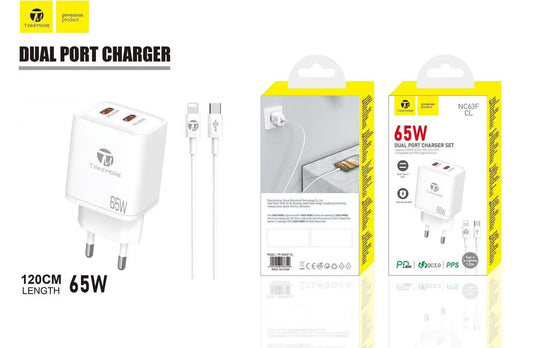 ΦΟΡΤΙΣΤΗΣ 65W ΜΕ ΚΑΛΩΔΙΟ TYPE-C ΣΕ LIGHTNING – ΓΡΗΓΟΡΗ ΦΟΡΤΙΣΗ PD