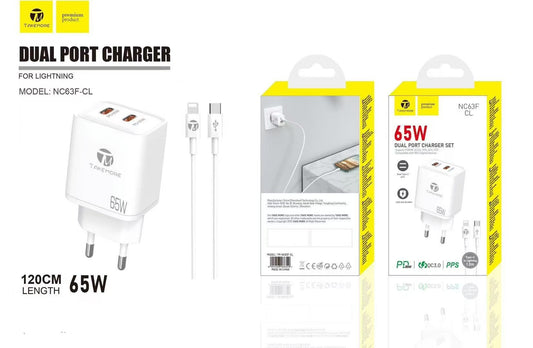 TAKEMORE NC63F ΦΟΡΤΙΣΤΗΣ 65W ΜΕ ΚΑΛΩΔΙΟ TYPE-C ΣΕ TYPE-C – PD FAST CHARGER