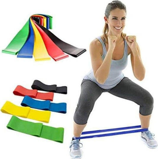 ΛΑΣΤΙΧΑ ΓΥΜΝΑΣΤΙΚΗΣ LOOP BANDS ΓΙΑ YOGA ΚΑΙ PILATES ΣΕΤ 5ΤΜΧ ΠΟΛΥΧΡΩΜΑ 0.05M