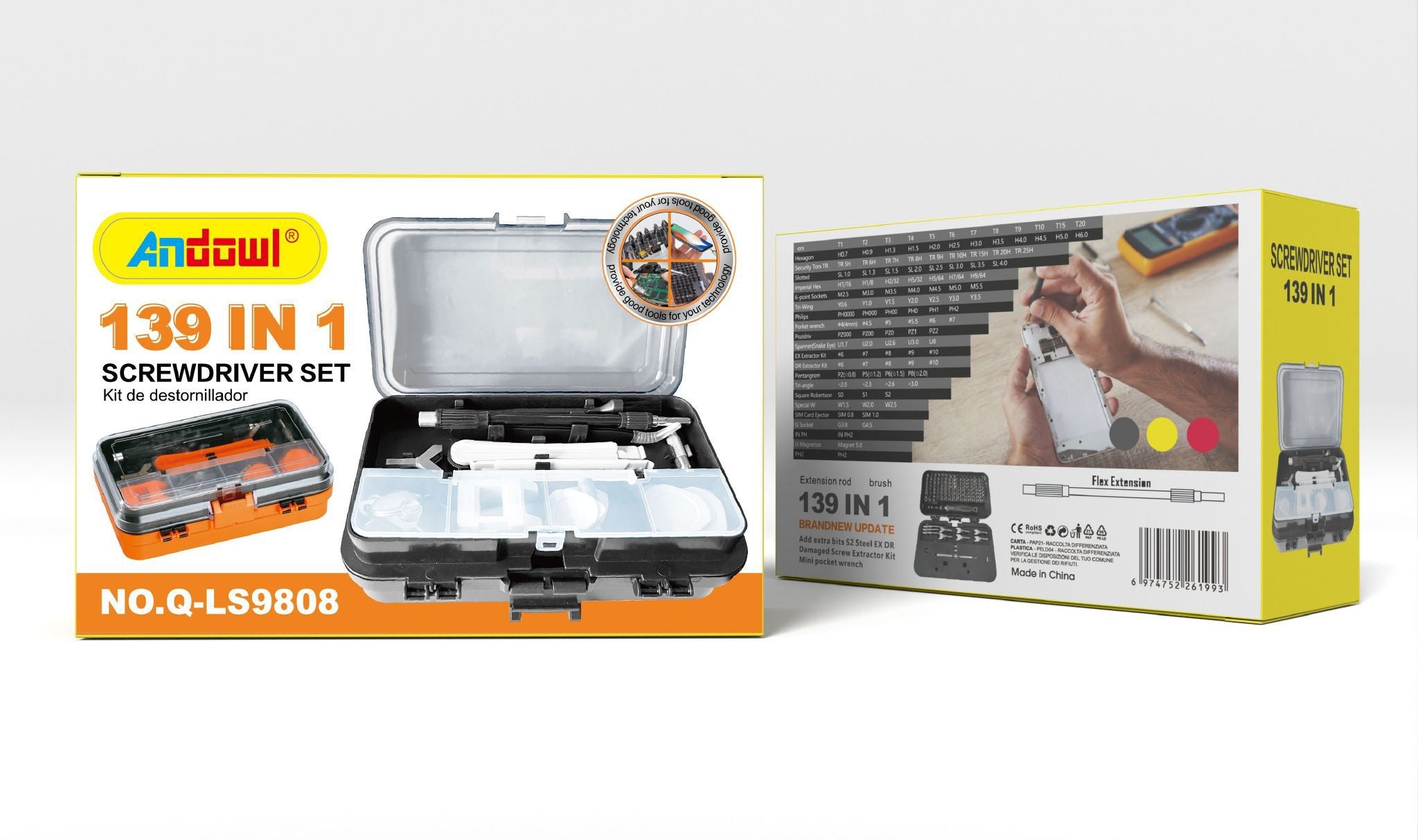 ΣΕΤ ΕΡΓΑΛΕΙΩΝ 139 ΤΕΜΑΧΙΩΝ ΜΕ ΒΑΛΙΤΣΑ ΜΕΤΑΦΟΡΑΣ ANDOWL