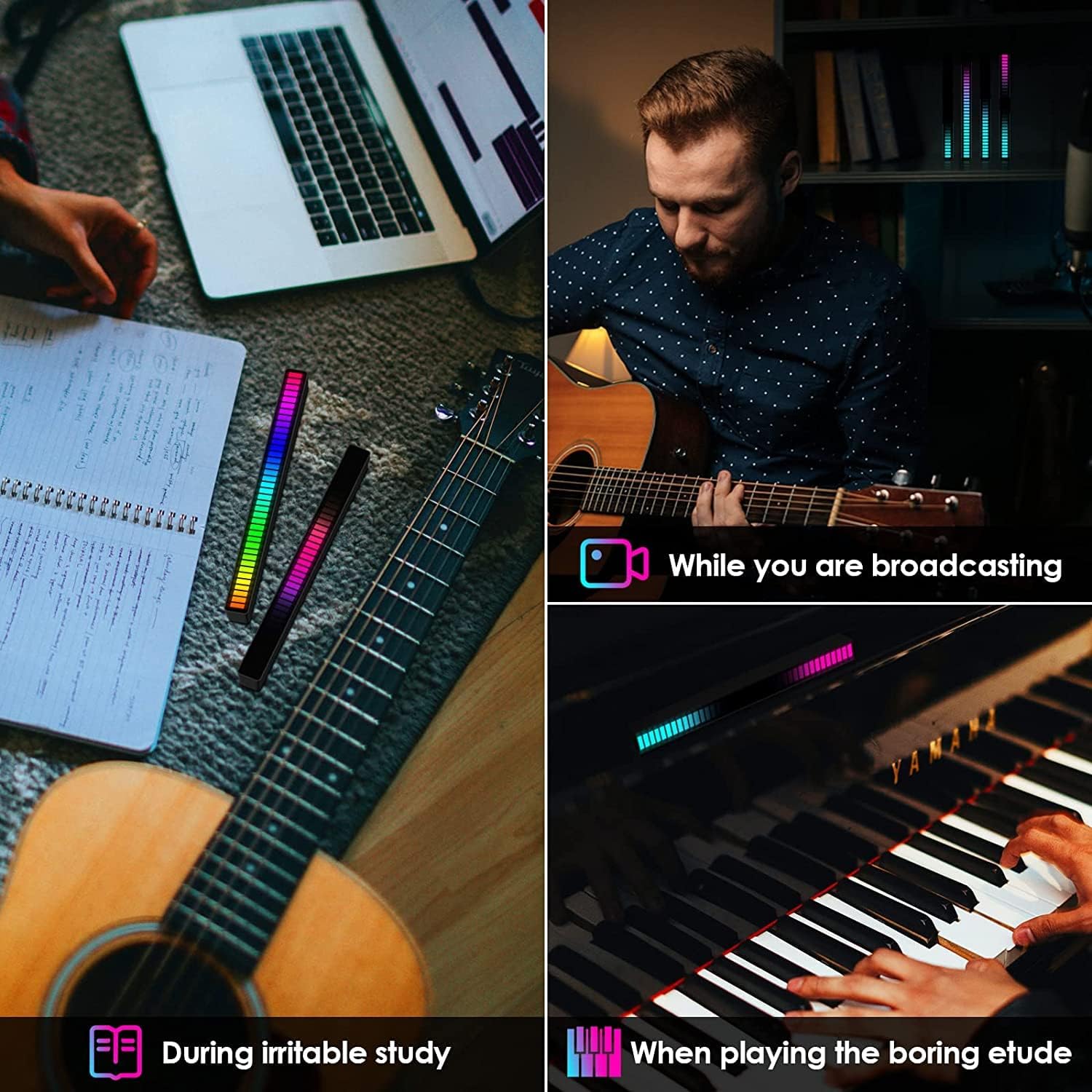 GR66 4 LED RGB ΦΩΤΙΣΤΙΚΕΣ ΜΠΑΡΕΣ ΜΕ ΤΕΧΝΟΛΟΓΙΑ ΗΧΟΥ - ΑΝΤΙΔΡΟΥΝ ΣΤΗ ΜΟΥΣΙΚΗ