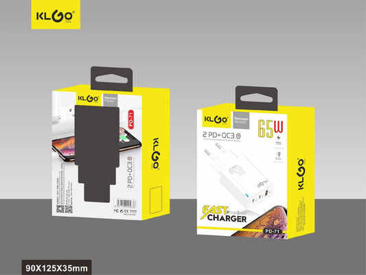 KLGO PD-71 65W FAST CHARGE ΦΟΡΤΙΣΤΗΣ ΓΡΗΓΟΡΗΣ ΦΟΡΤΙΣΗΣ ΜΕ ΙΣΧΥ 65WATT
