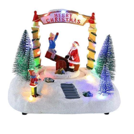 Χριστουγεννιάτικο Διακοσμητικό Επιτραπέζιο Παιχνίδι Τραμπάλα με Φωτισμό - vip mix shop