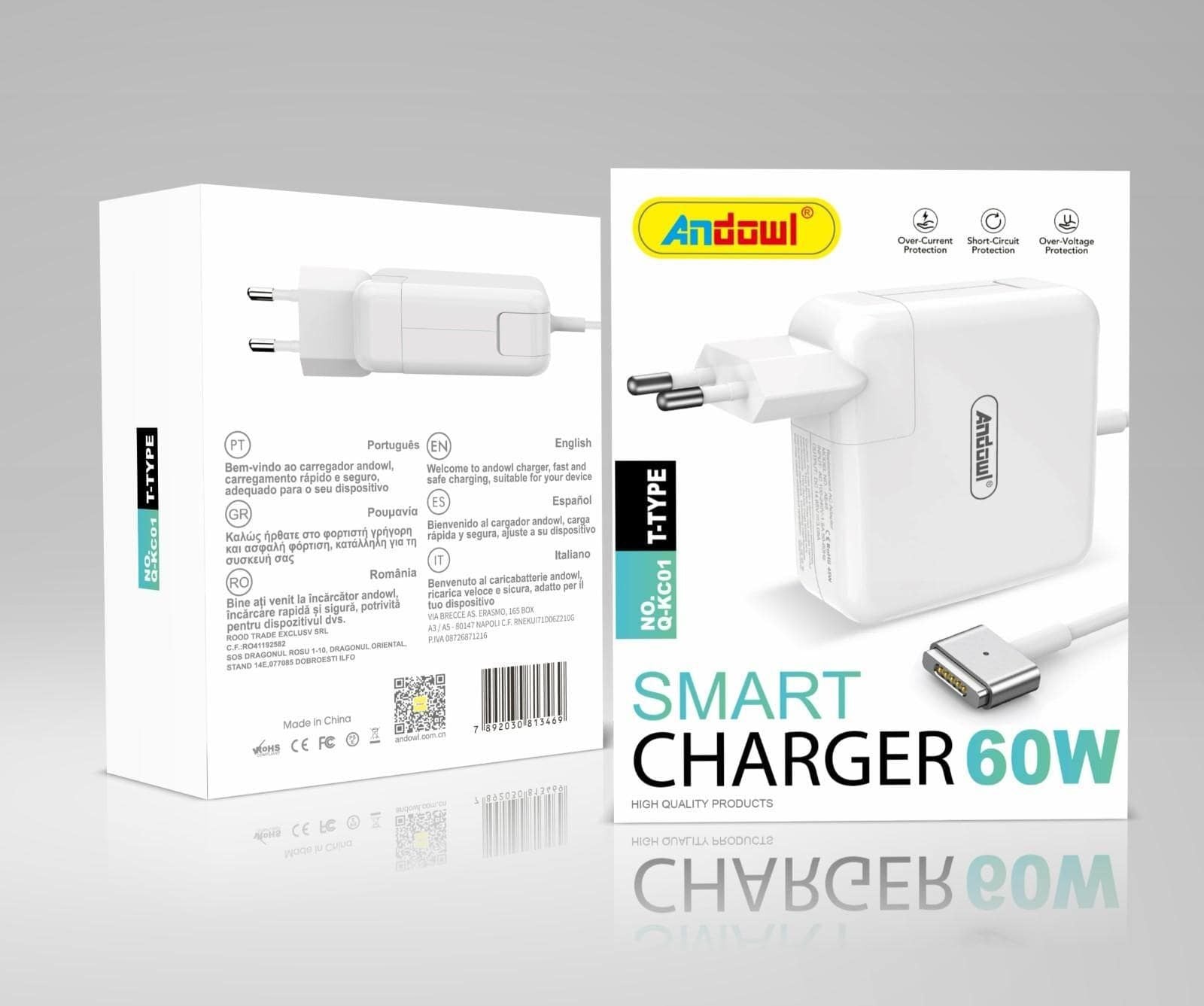 ΦΟΡΤΙΣΤΗΣ MACBOOK AIR ΜΕ ΑΝΤΑΠΤΟΡΑ ΤΡΟΦΟΔΟΣΙΑΣ ANDOWL Q-KC01 – 85W