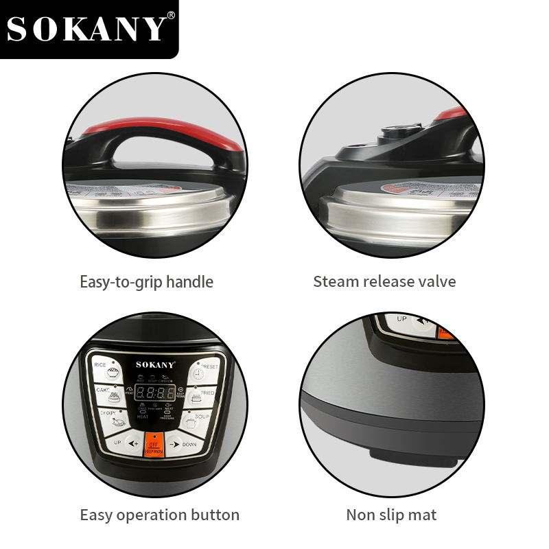 Πολυμάγειρας 6L 1000W Electric Pressure Cooker Sokany SK-2401 - vip mix shop