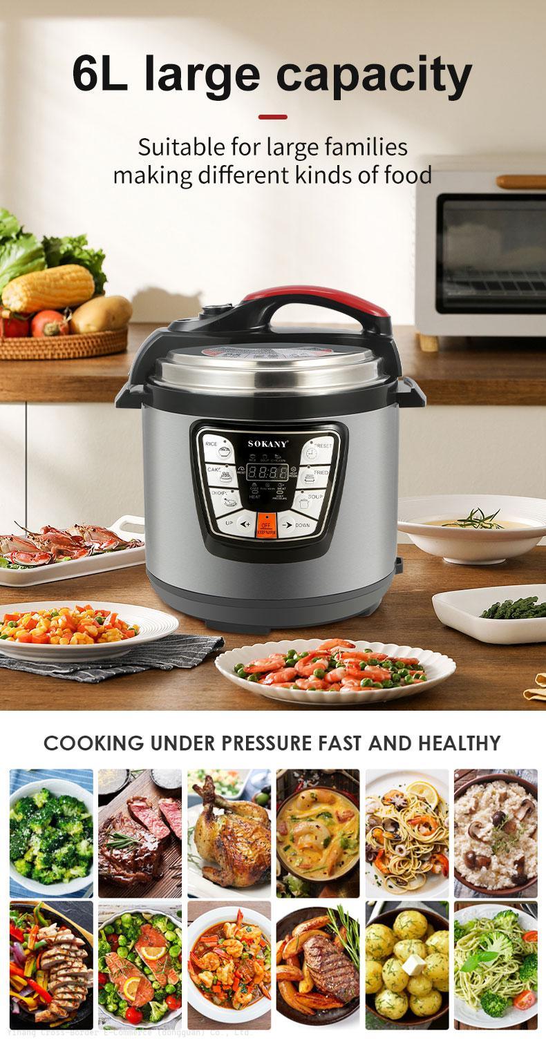 Πολυμάγειρας 6L 1000W Electric Pressure Cooker Sokany SK-2401 - vip mix shop