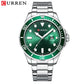Ανδρικό Ρολόι CURREN 8388 Silver Green Quartz, Μεταλλικό Μπρασελέ & Αδιάβροχο 3ATM