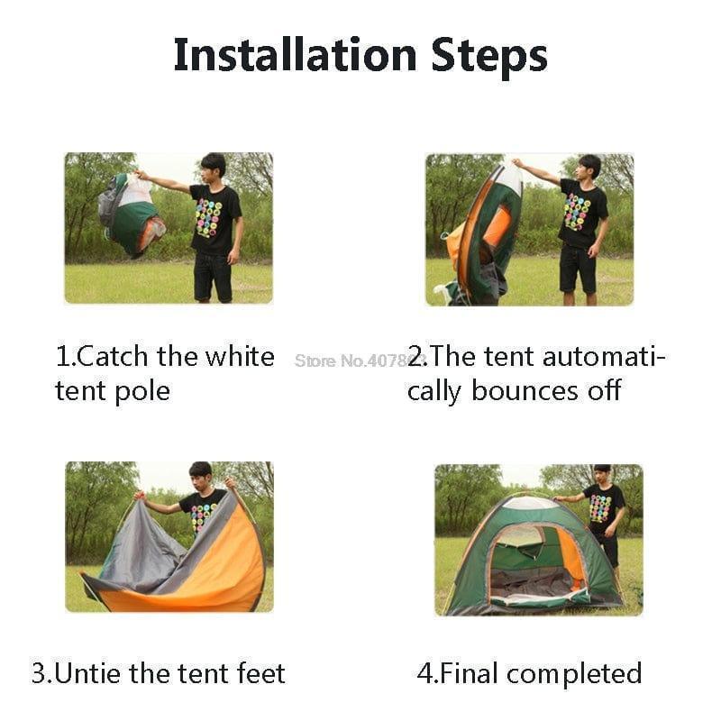 Σκηνή για Εξοχή και Κάμπινγκ 4 Ατόμων 190x190x123cm - vip mix shop