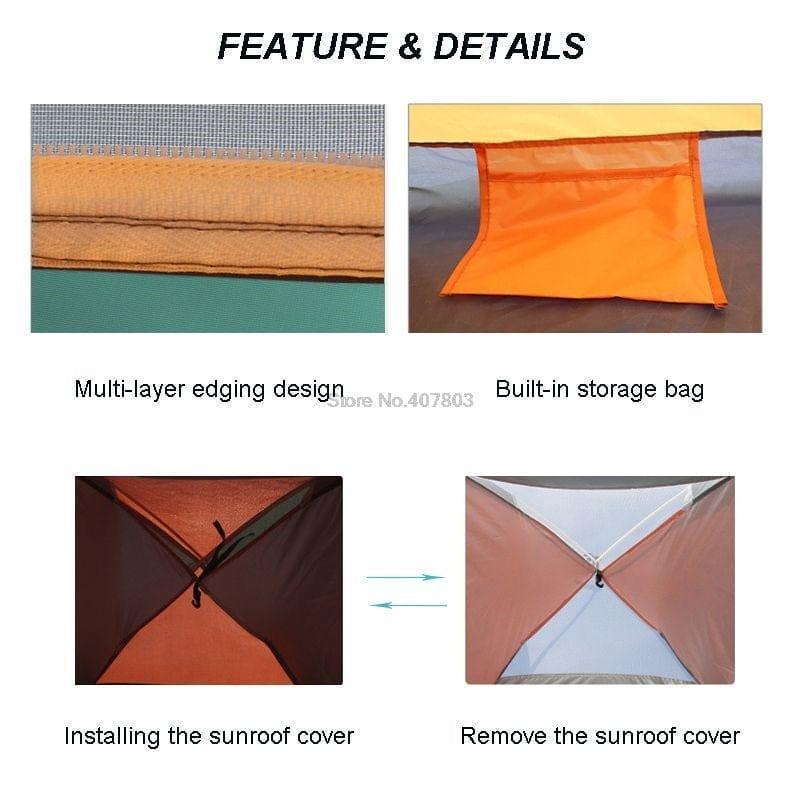 Σκηνή για Εξοχή και Κάμπινγκ 4 Ατόμων 190x190x123cm - vip mix shop