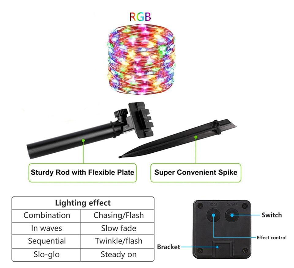 Χριστουγεννιάτικα Ηλιακά Φωτάκια 20 Μέτρων 200 LED Οικολογικά και Οικονομικά - vip mix shop