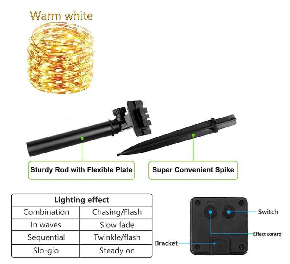 Χριστουγεννιάτικα Ηλιακά Φωτάκια 20 μέτρων 200 LED Οικολογικά και Οικονομικά - vip mix shop