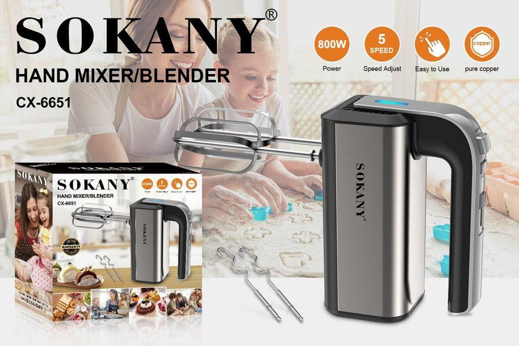 ΜΙΞΕΡ ΧΕΙΡΟΣ 800W ΜΑΥΡΟ SOKANY CX-6651 - vip mix shop