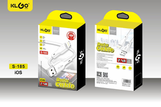 KLGO S-185 ΚΑΛΩΔΙΟ ΦΟΡΤΙΣΗΣ LIGHTNING USB 3M – ΓΡΗΓΟΡΗ ΦΟΡΤΙΣΗ 3A