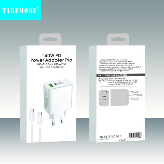 ΤΑΚΕΜΟΡΕ 140W PD ΤΡΙΠΛΟΣ ΦΟΡΤΙΣΤΗΣ FASTCHARGEΟ