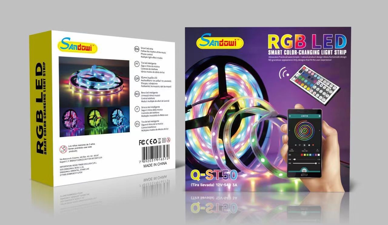 ΤΑΙΝΙΑ LED ΜΕ ΤΗΛΕΧΕΙΡΙΣΤΗΡΙΟ ANDOWL RGB 5 ΜΕΤΡΑ USB