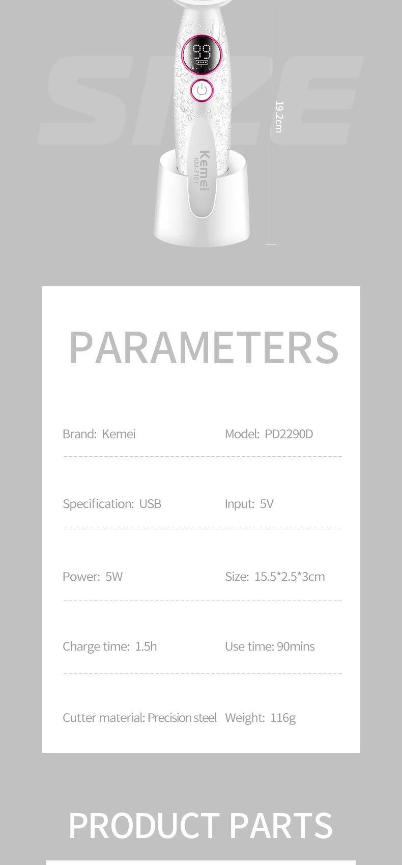 ΞΥΡΙΣΤΙΚΗ ΜΗΧΑΝΗ ΓΥΝΑΙΚΕΙΑ ΓΙΑ ΕΥΑΙΣΘΗΤΗ ΠΕΡΙΟΧΗ 11 Σε 1 KEMEI KM-7101 - vip mix shop