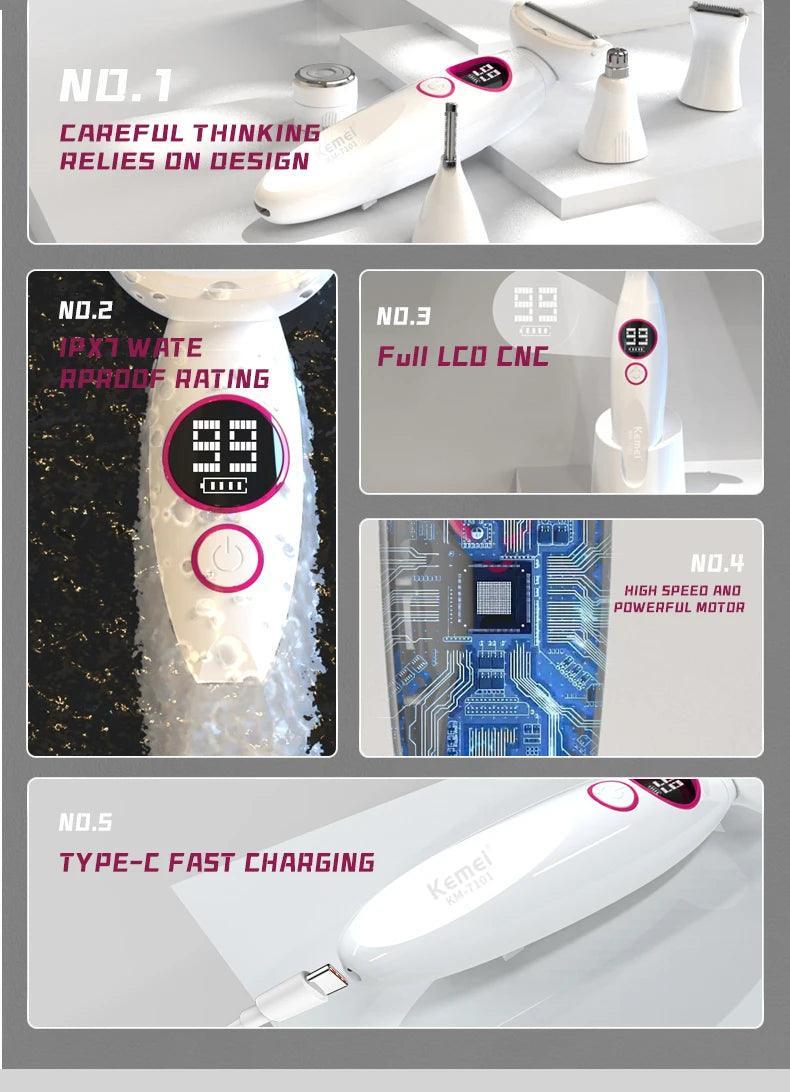 ΞΥΡΙΣΤΙΚΗ ΜΗΧΑΝΗ ΓΥΝΑΙΚΕΙΑ ΓΙΑ ΕΥΑΙΣΘΗΤΗ ΠΕΡΙΟΧΗ 11 Σε 1 KEMEI KM-7101 - vip mix shop