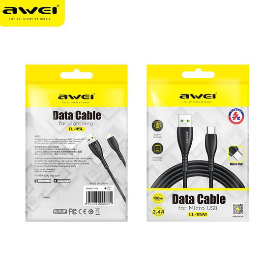 AWEI USB ΣΕ LIGHTNING ΚΑΛΩΔΙΟ ΦΟΡΤΙΣΗΣ & ΜΕΤΑΦΟΡΑΣ ΔΕΔΟΜΕΝΩΝ 1M (AW-CL-115L)