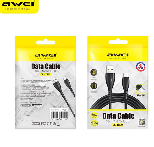 AWEI USB ΣΕ MICRO USB ΚΑΛΩΔΙΟ ΦΟΡΤΙΣΗΣ & ΜΕΤΑΦΟΡΑΣ ΔΕΔΟΜΕΝΩΝ 1M (CL-115T)