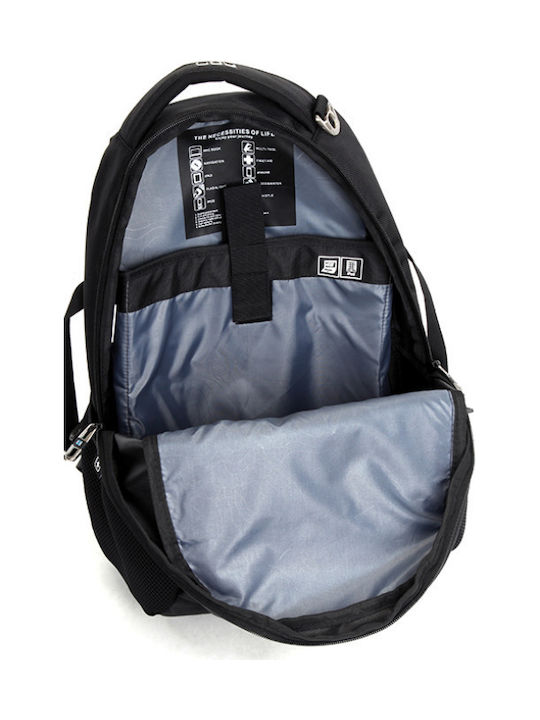 SUISSEWIN AIRFLOW ΑΔΙΑΒΡΟΧΟ ΣΑΚΙΔΙΟ ΠΛΑΤΗΣ 24L ΜΑΥΡΟ ΜΕ ΘΗΚΗ LAPTOP