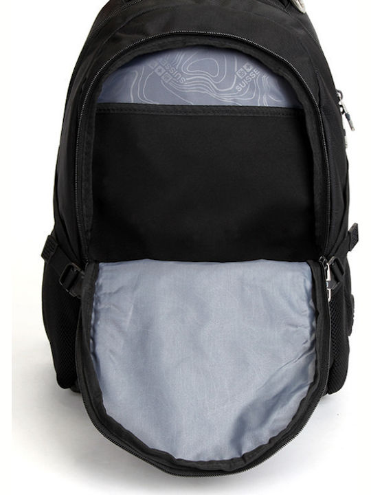 SUISSEWIN AIRFLOW ΑΔΙΑΒΡΟΧΟ ΣΑΚΙΔΙΟ ΠΛΑΤΗΣ 24L ΜΑΥΡΟ ΜΕ ΘΗΚΗ LAPTOP