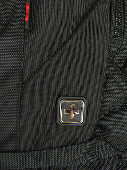 SUISSEWIN AIRFLOW ΑΔΙΑΒΡΟΧΟ ΣΑΚΙΔΙΟ ΠΛΑΤΗΣ 24L ΜΑΥΡΟ ΜΕ ΘΗΚΗ LAPTOP