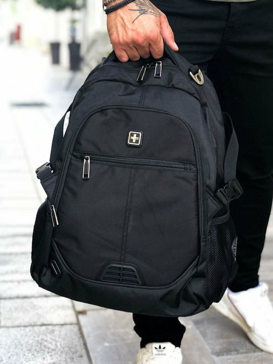 SUISSEWIN AIRFLOW ΑΔΙΑΒΡΟΧΟ ΣΑΚΙΔΙΟ ΠΛΑΤΗΣ 26L ΜΑΥΡΟ ΜΕ ΘΗΚΗ LAPTOP