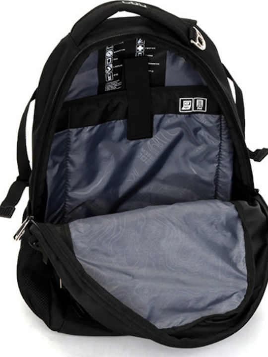 SUISSEWIN AIRFLOW ΑΔΙΑΒΡΟΧΟ ΣΑΚΙΔΙΟ ΠΛΑΤΗΣ 26L ΜΑΥΡΟ ΜΕ ΘΗΚΗ LAPTOP