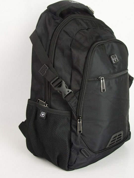 SUISSEWIN AIRFLOW ΑΔΙΑΒΡΟΧΟ ΣΑΚΙΔΙΟ ΠΛΑΤΗΣ 26L ΜΑΥΡΟ ΜΕ ΘΗΚΗ LAPTOP